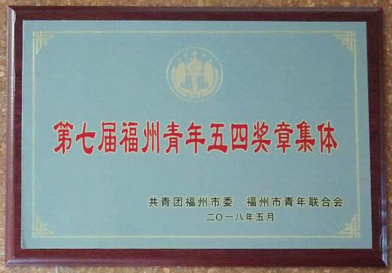 2018.5融海環(huán)境污水團(tuán)隊(duì)榮獲“第七屆福州青年五四獎(jiǎng)?wù)录w”